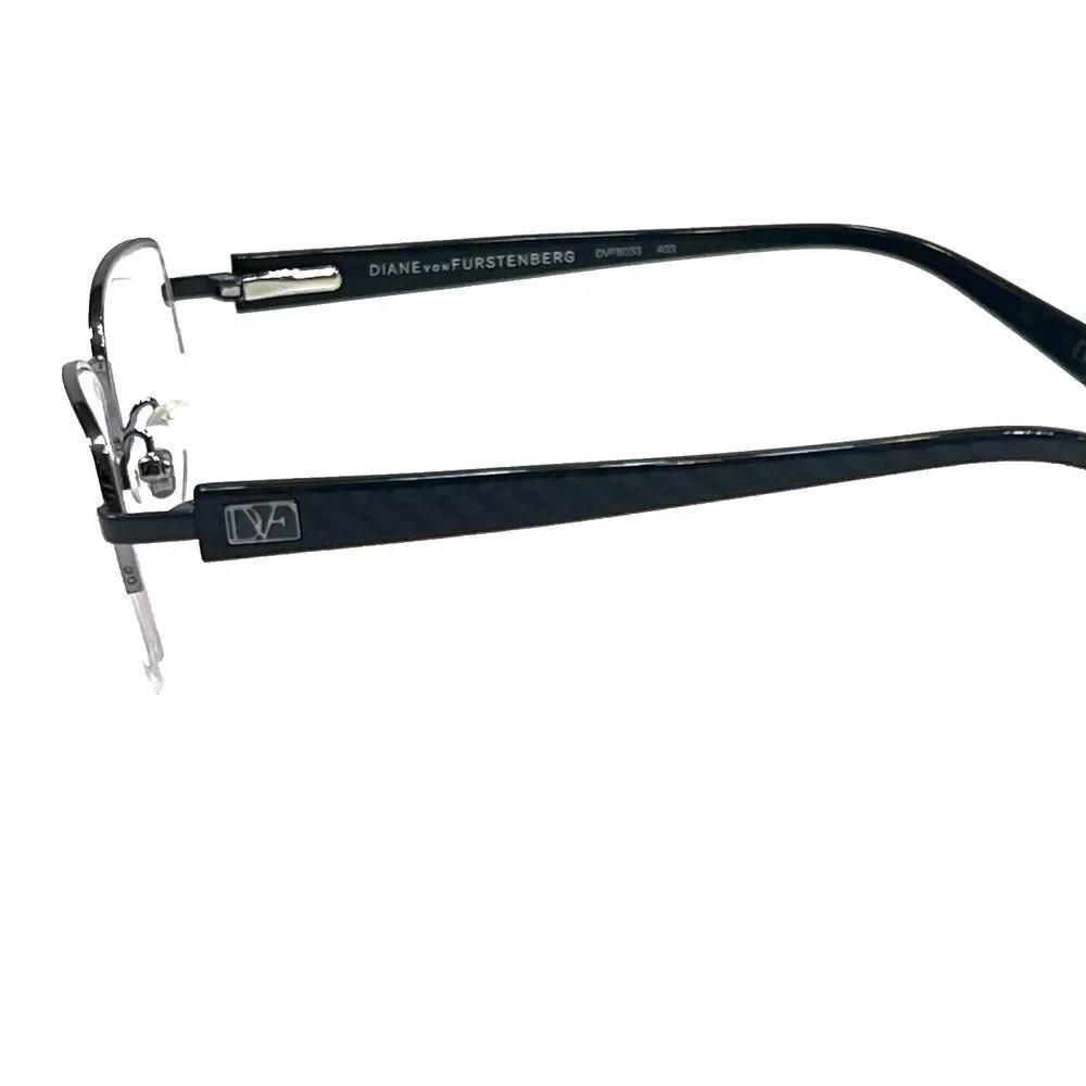 NEW Diane von Furstenberg DVF 8033 403 Black Half Rim Eyeglass Frames 50-16-135